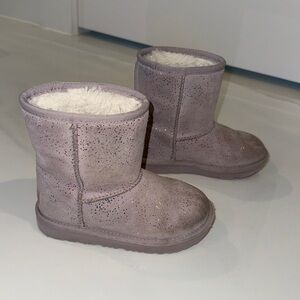 Kids Purple Glitter Ugg Boots